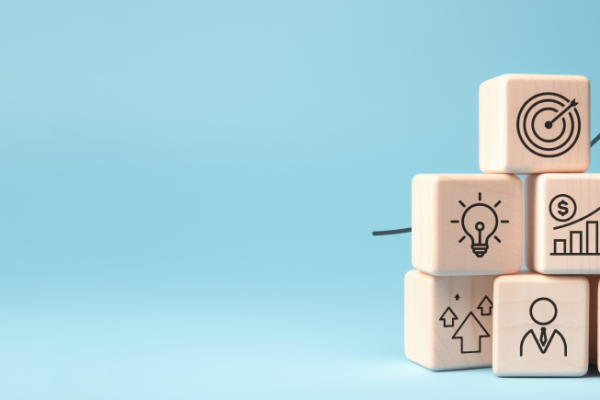 Wooden blocks to illustrate series A startup growth